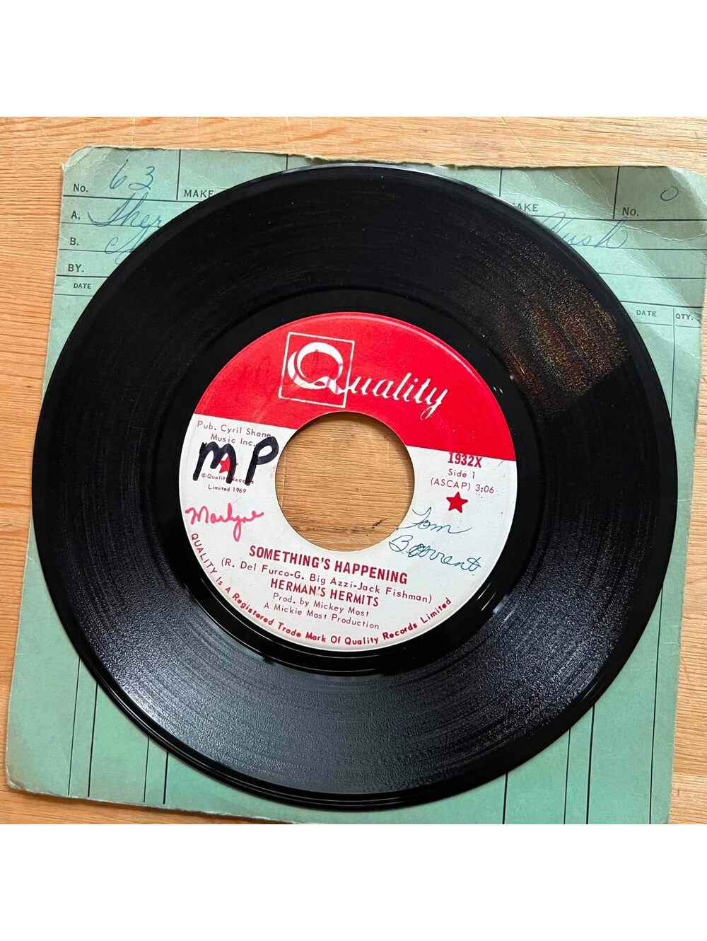 Herman's Hermits - Something's Happening 45rpm VG+ R10